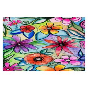 Decorative Floor Covering Mats | Robin Mead - Vivir 1 | flower pattern simple abstract