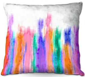 Throw Pillows Decorative Artistic | Ruth Palmer - Blurred Columns | Abstract lines stripes pastel