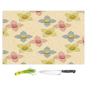 Artistic Kitchen Bar Cutting Boards | Ruth Palmer - Delicate Pixel Flowers | Flowers Pattern