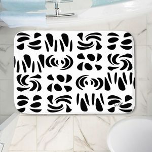 Decorative Bathroom Mats | Ruth Palmer - Fun Black White | Shapes pattern repetition