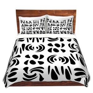 Artistic Duvet Covers and Shams Bedding | Ruth Palmer - Fun Black White | Shapes pattern repetition