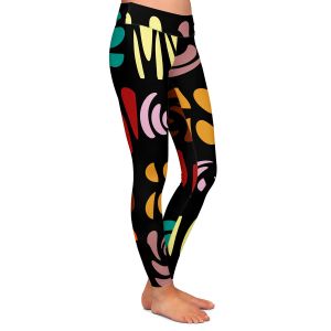Casual Comfortable Leggings | Ruth Palmer - Fun Dark Colors | Shapes pattern repetition
