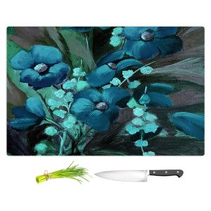 Artistic Kitchen Bar Cutting Boards | Ruth Palmer - Indigo Floral | Flowers Nature