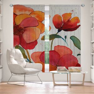 Decorative Window Treatments | Ruth Palmer - Pink Orange Floral 1 | Geometric Pattern