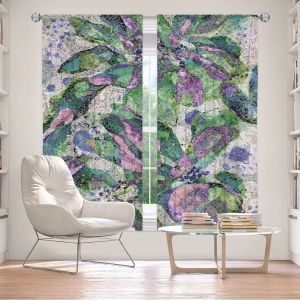 Decorative Window Treatments | Ruth Palmer - Purple Speckled Flowers | Floral patterns cool colors petals leaves