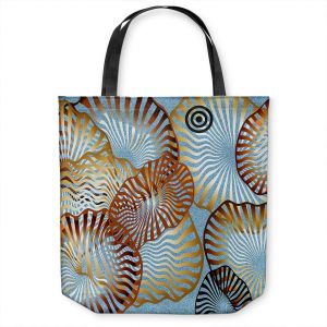 Unique Shoulder Bag Tote Bags | Ruth Palmer - Swirling Blue | Circles shapes abstract ocean water