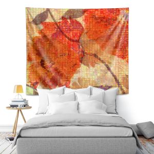Artistic Wall Tapestry | Ruth Palmer - Wallflower | Close up nature still life leaf leaves branch fall autumn pattern