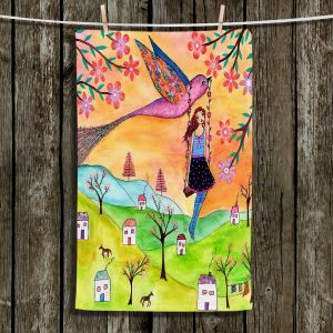 Unique Hanging Tea Towels | Sascalia - Fly Me Home | Bird Houses Girls
