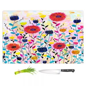 Artistic Kitchen Bar Cutting Boards | Sascalia - Joyful | Flowers Nature Garden