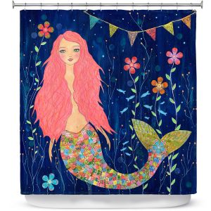 Premium Shower Curtains | Sascalia Pink Mermaid