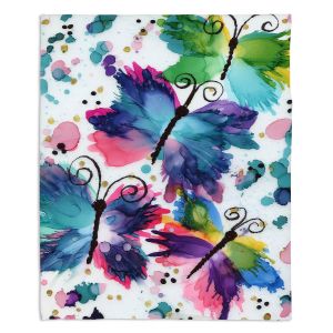 Decorative Fleece Throw Blankets | Shay Livenspargar - Dancing Butterflies | Buterfly pattern abstract