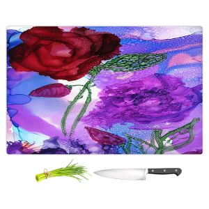 Artistic Kitchen Bar Cutting Boards | Shay Livenspargar - Monets Rose | Nature Flowers