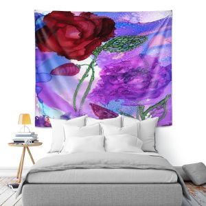 Artistic Wall Tapestry | Shay Livenspargar - Monets Rose | Nature Flowers