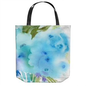 Unique Shoulder Bag Tote Bags | Sheila Golden - Blue Flowers | Flowers Nature