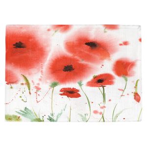 Countertop Place Mats | Sheila Golden - Red Poppies | flower nature watercolor