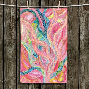 Unique Bathroom Towels | Sonia Begley - Coral Sunrise | Colorful Abstract
