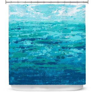 Premium Shower Curtains | Sue Allemand - Coastal Walk I | Ocean Abstract