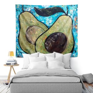 Artistic Wall Tapestry | Sue Allemand - Sustenance | Avocado fruit still life
