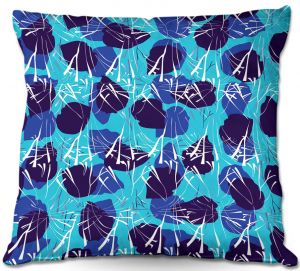 Throw Pillows Decorative Artistic | Sue Brown - Hibiscus Blue