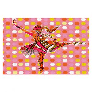 Decorative Floor Covering Mats | Susie Kunzelman - Ballerina Polka Dot | pattern silhouette dancer