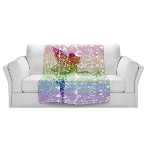 Artistic Sherpa Pile Blankets | Susie Kunzelman - Fairy Dance Rainbow