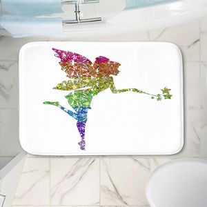 Decorative Bathroom Mats | Susie Kunzelman - Fairy Dance Rainbow White