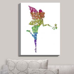 Decorative Canvas Wall Art | Susie Kunzelman - Fairy Dance Rainbow White | Fantasty Childlike Whimsical