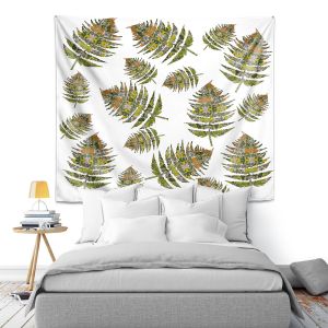 Artistic Wall Tapestry | Susie Kunzelman - Fern 2 Greens | leaves nature