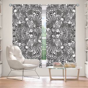 Decorative Window Treatments | Susie Kunzelman - Flowers Go Go Black | Floral pattern repetition