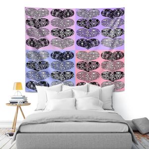 Artistic Wall Tapestry | Susie Kunzelman - Hearts in Lavenders | love pattern pop art