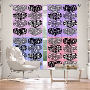 Decorative Window Treatments | Susie Kunzelman - Hearts in Lavenders | love pattern pop art