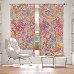 Decorative Window Treatments | Susie Kunzelman - Living Coral | Colorful abstract pattern
