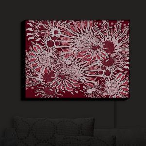 Nightlight Sconce Canvas Light | Susie Kunzelman - Many Suns Red | abstract flower pattern floral