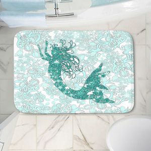 Decorative Bathroom Mats | Susie Kunzelman - Mermaid Ribbons Aquamarine