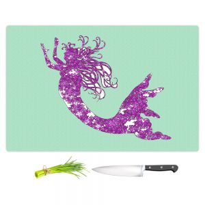 Artistic Kitchen Bar Cutting Boards | Susie Kunzelman - Mermaid II Mint Purple