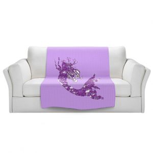 Artistic Sherpa Pile Blankets | Susie Kunzelman - Mermaid II Purple