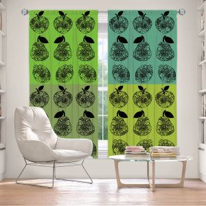 Decorative Window Treatments | Susie Kunzelman - Mod Fruit Squares Greens 3 | Pattern repetition pop art