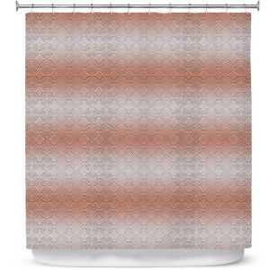 Premium Shower Curtains | Susie Kunzelman - North East 1 Salmon | Stripe pattern