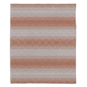 Decorative Fleece Throw Blankets | Susie Kunzelman - North East 2 Salmon | Stripe pattern