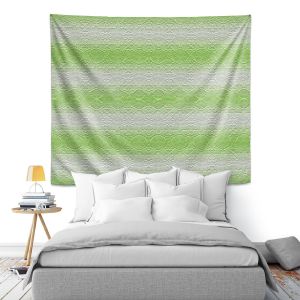Artistic Wall Tapestry | Susie Kunzelman - North East 2 Soft Lime | Stripe pattern