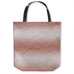 Unique Shoulder Bag Tote Bags | Susie Kunzelman - North East 3 Salmon | Stripe pattern