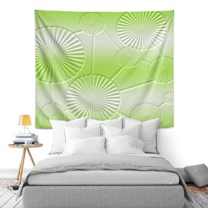 Artistic Wall Tapestry | Susie Kunzelman - North East 3 Soft Lime | Stripe pattern