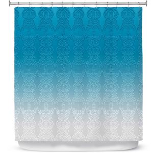 Premium Shower Curtains | Susie Kunzelman - Ombre Pattern l Aqua