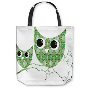 Unique Shoulder Bag Tote Bags | Susie Kunzelman Owl Argyle Green