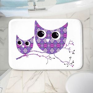 Decorative Bathroom Mats | Susie Kunzelman - Owl Argyle Purple