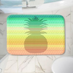 Decorative Bathroom Mats | Susie Kunzelman - Pineapple Rainbow 3 | fruit silhouette pattern