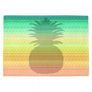 Countertop Place Mats | Susie Kunzelman - Pineapple Rainbow 3 | fruit silhouette pattern