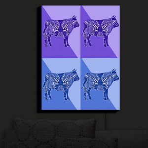 Nightlight Sconce Canvas Light | Susie Kunzelman - Pop Cow Blue Purple