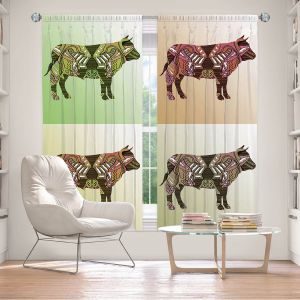 Decorative Window Treatments | Susie Kunzelman - Pop Cow Neutral | pop art silhouette pattern animal