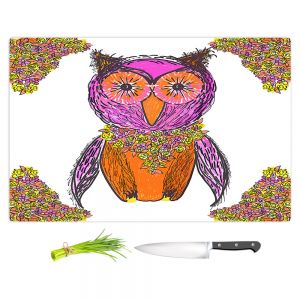 Artistic Kitchen Bar Cutting Boards | Susie Kunzelman - Pretty Owl 1 | animal pattern drawn bird